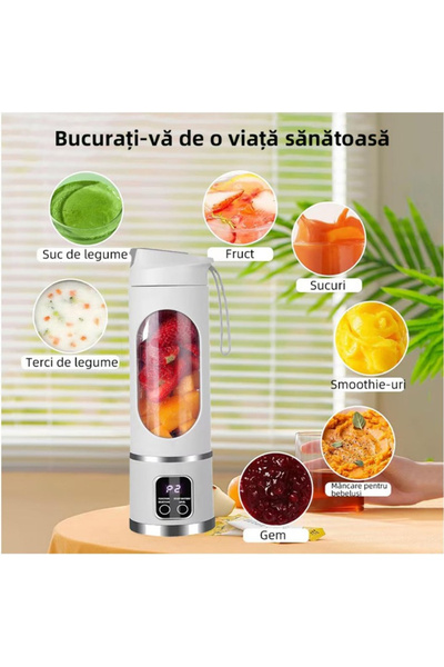OEM Mini Blender Electric – Portabil și Multifuncțional 12 Lame Oțel 450 ml 1...
