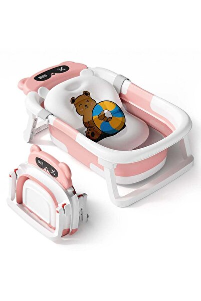 GULF GALLERY Baby Portable Foldable Bathtub For Newborn to Toddler With Soft ...