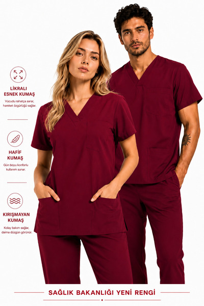 Raven Uniform Σετ Scrubs με ιατρική στολή από Lycra, για Νοσοκόμες, Γιατρούς,...