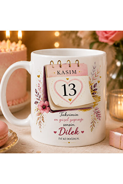 DKY Kişiye Özel Kupa Bardak Doğum Günü Hediyesi Takvim Tasarımlı İsimli Kupa
