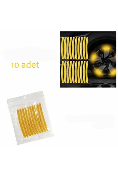 M2M 10 Adet Turuncu Reflektif Jant Şeridi Sticker Seti – Motosiklet, Bisiklet...