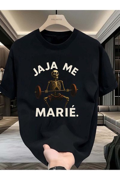 LİNA06 تي شيرت رجالي من Jaja Me Marie لرفع الأثقال - قميص رياضي مضحك بتصميم ج...