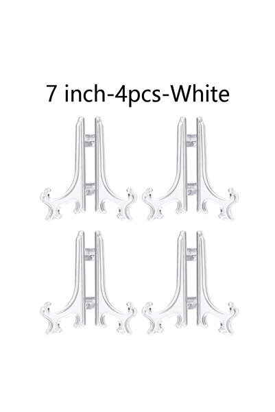 Choice19 7 Inch-4 PCS-White Plastic Acrylic Easels or Stand/Plate Holders to ...