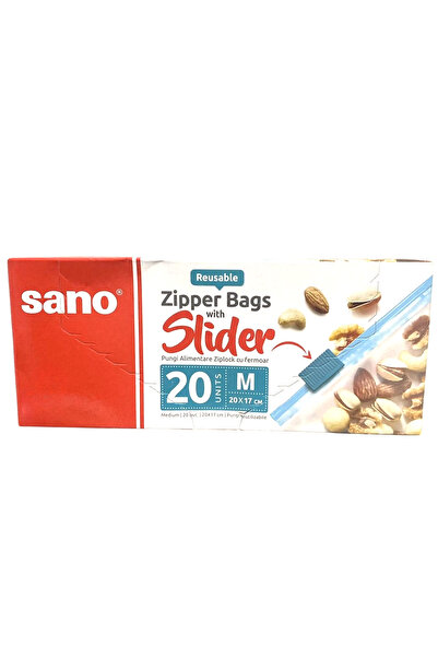 Sano Pungi alimentare cu fermoar Sano, marimea M, 20 x 17 cm, 20 buc