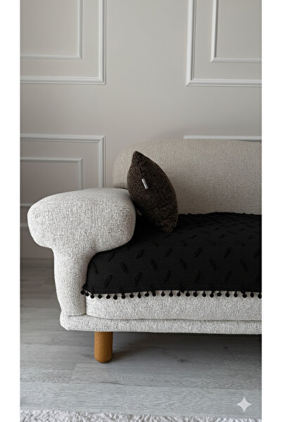 DİLETTO Hisar Home Pompom Tasseled Sofa Bed Sofa Cover 90X200
