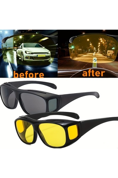 Choice 2pcs by Night Vision Driving Glasses, Anti Glare, Men's and Women's Hi...