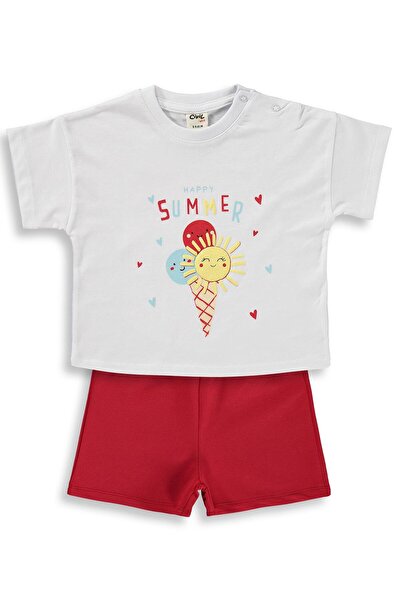 Civil Baby Ice Cream Printed 6-18 Months Set - Red