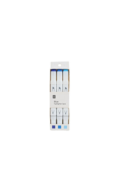 Midi Blue Highlighter Pen Set - 3 Pieces