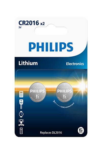 Philips CR2016 3V Lityum Düğme Pil,saat ve Kumanda Pili - DL2016 Muadili - CR...
