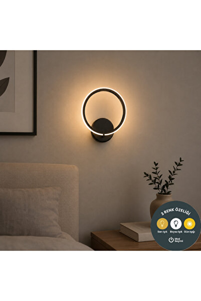 Lzy Avize Store Corona 3 Color Led Wall Sconce 20 cm Black Modern Decorative ...