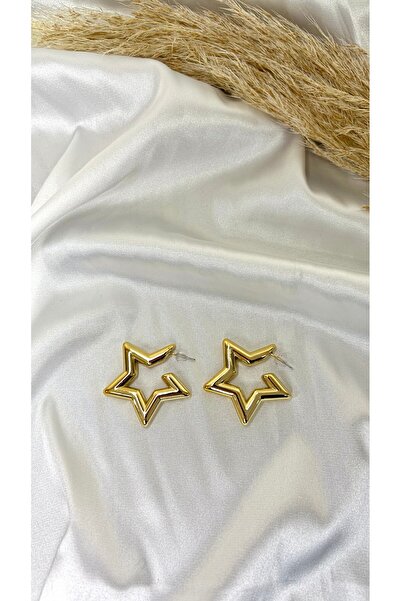 Eylülün Takısı Women's Gold Color Star Earrings