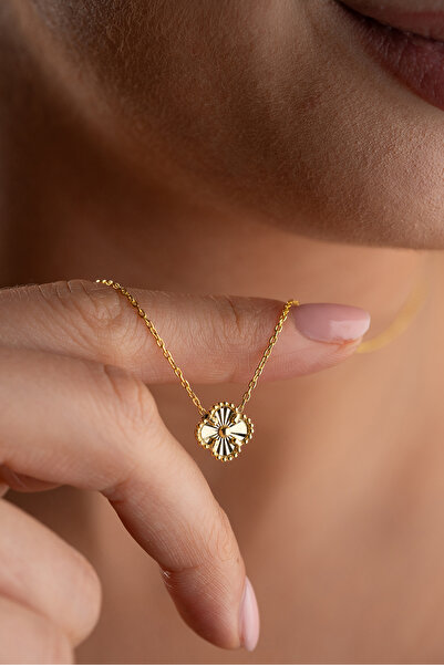 Silvano Jewelry 925 Ayar Gümüş Kalemli Yonca Kolye