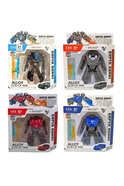 Luminoo 667-A-B-C-D DÖNÜŞEN ROBOT ARABA METAL+PLASTİK PARÇA 1:43 3+