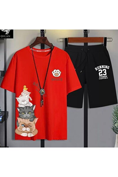 ZEMLİYA Sara Unisex Oversize Shorts Set Short Sleeve T-Shirt Comfortable Fit ...