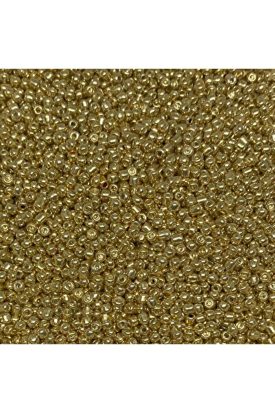 Bi hızlı 8/0 Cam Kum Boncuk, Takı Yapım Boncuğu, 3 mm, 40 gram Kaplama Altın