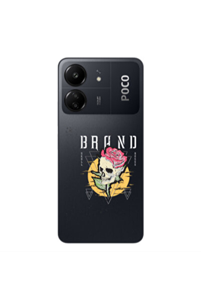 Other Xiaomi Poco C65 Skull Roses Transparent Silicone TPU Θήκη