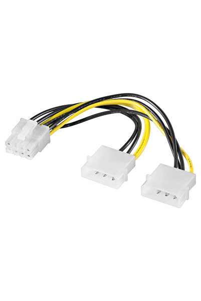 goobay καλώδιο 2x molex 4pin σε 1x 8pin 93241, 0.15m
