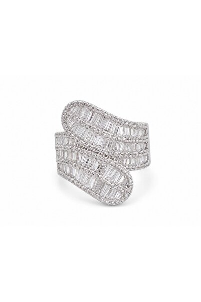 neslyaccessories Baget Taşlı Silver Yüzük