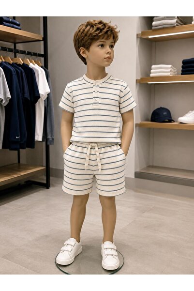bahar uğurlu Hakim Striped Collar Children's Suit