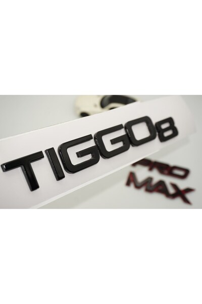 DK Tuning Chery Tiggo 8 Pro Max Bagaj Kırmızı Siyah ABS Yazı Logo Amblem