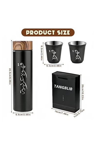 monda Arabic Coffee Thermos Set 3Pcs - 500ml Stainless Steel Vacuum Flask + 2...