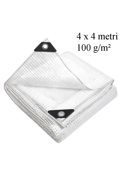 gwd Waterproof tarp 4x4 m, UV+ and frost protection, 100 g/m², metal rings