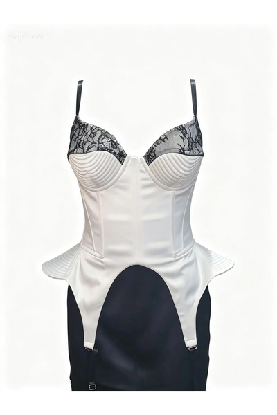 Atelier Carmen Babes Corset cu broderie din dantela pe cupe