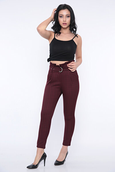 FIRST STYLE Women's Burgundy Turkish Trousers