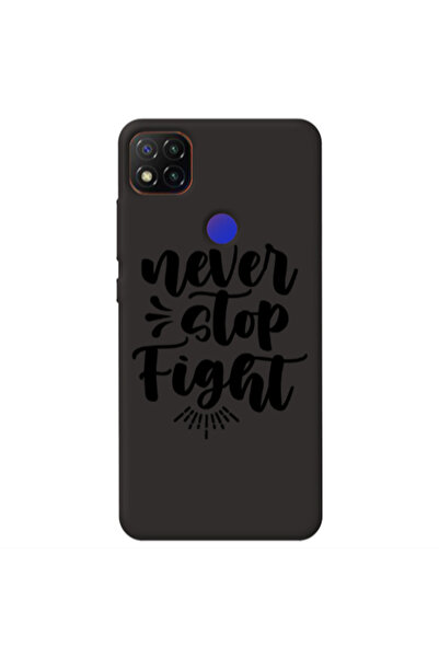 Other Xiaomi Redmi 9c Never stop fight Black Colored Silicone TPU Θήκη