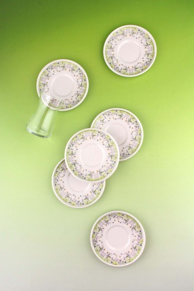 Bursa Porselen Dekor Grassy 12 Piece 6 Person Porcelain Tea Set