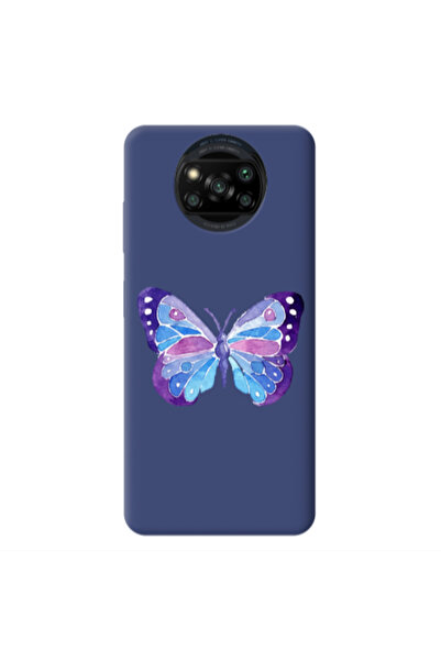 Other Xiaomi Poco X3 /X3 Pro Big Butterfly Dark blue Colored Silicone TPU Θήκη