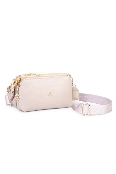 Nas Bag Mini Boy Kadın 3 Gözlü Çapraz Çanta (en 18 cm ;boy 11 cm ) Kum Victoria