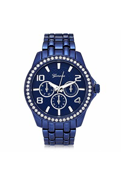 Watch Ceas pentru femei, Casual, otel inoxidabil, Geneva, Albastru, FF370