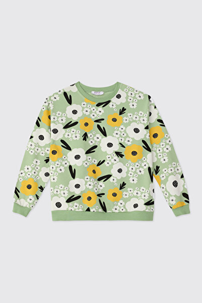 Panço Girl's Green Sweatshirt