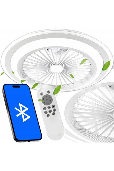 zola Lampa LED cu ventilator tavan, 72W, 64 LED, 6 viteze, telecomanda/app, 5...
