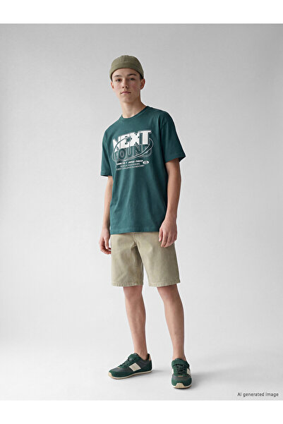 LC Waikiki تي شيرت للأولاد مطبوع عليه Vizyon New Season Crew Neck