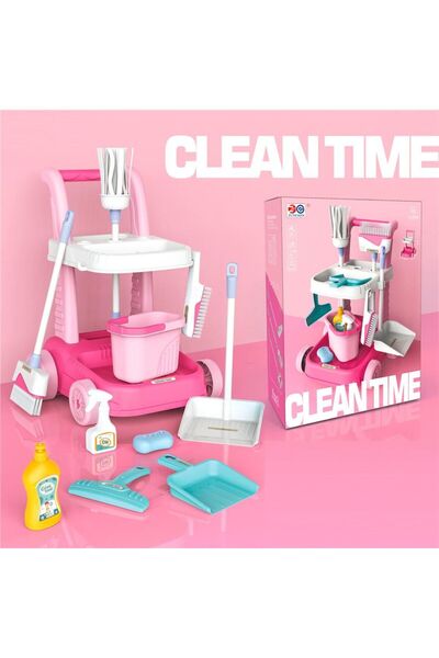 Blue Toys Σετ Καθαρισμού Κουζίνας Τρόλεϊ Clean Time Με Αξεσουάρ (MKS088225)