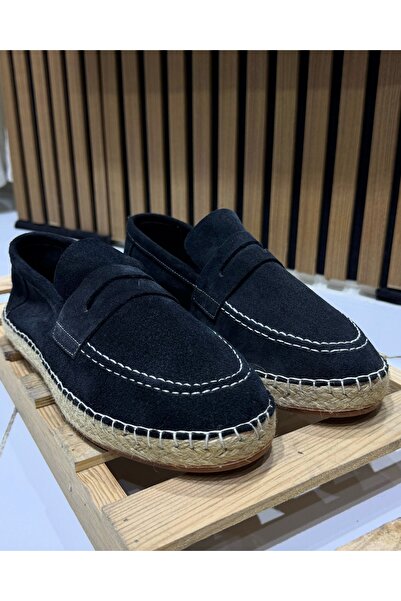 higo Erkek Süet Deri Hasır Detaylı Loafer