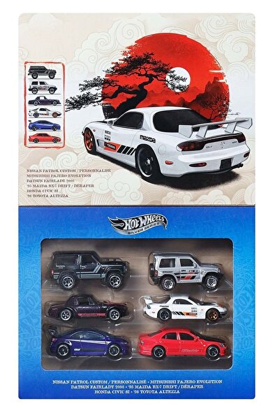 mattel Αυτοκινητάκια Hot Wheels - Σετ 6 τεμαχίων Δρόμοι της Ιαπωνίας (JLB23)