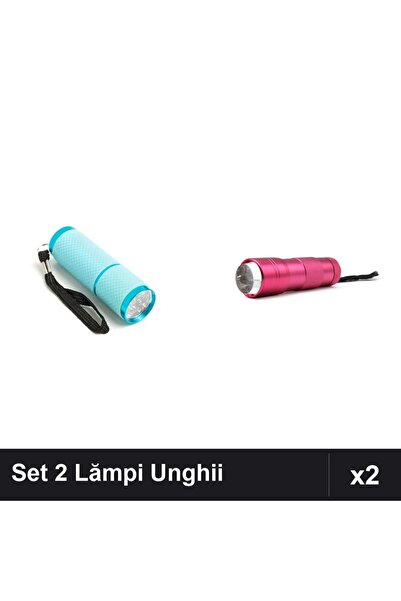 NAİLS Set 2 Lămpi Unghii LED/UV: Lanternă 9 Becuri Albastră + Lampă Silicon R...
