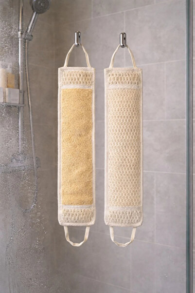 Nevora Doğal Kabak Sırt Banyo Kesesi | Uzun Saplı Kabak Lifli Duş ve Sırt Kesesi