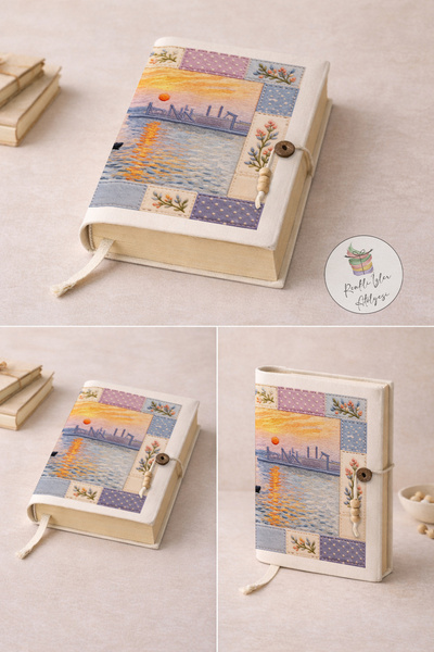 renkli izler atölyesi Patchwork Sanat Serisi Kitap Kılıfı | Dijital Baskılı K...