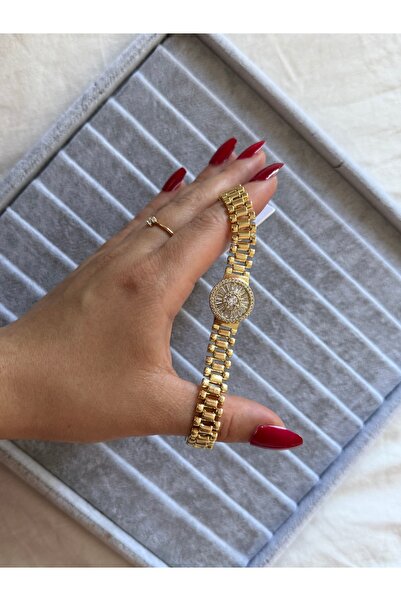 CM Jewelry saat künye 14 K Altın rengi Kararmaz