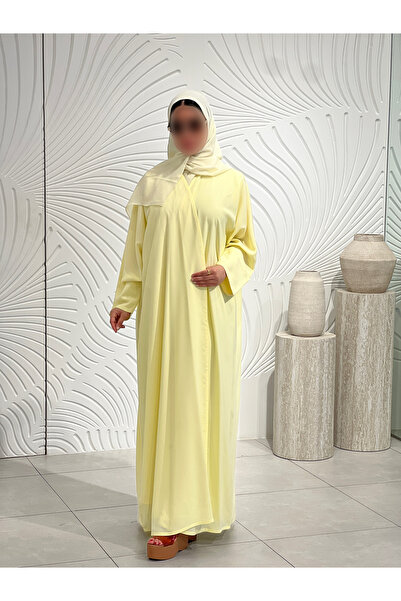 elegant veil Two Piece Crepe Abaya with Inner Dress and Plain Hijab