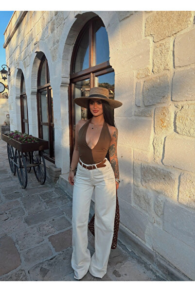 kırmızı butiks Monaco Belted Wide Leg Trousers