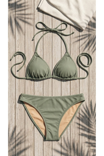 mantis Kadın Yeşil İpli Bağlamalı Bikini Takım