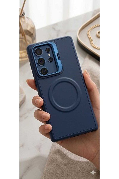 Case SAMSUNG S23 ULTRA Lacivert Deri Kılıf