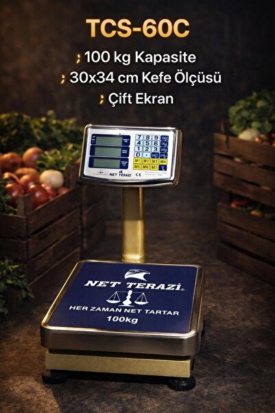 AGUILAS 100 Kg Kapasite 5 Gr Hassasiyet Çift Ekranlı Elektronik Kantar Terazi...