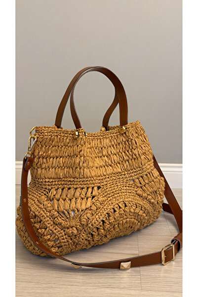 WOMANBAG Handmade Straw Shoulder Bag 45X32Cm