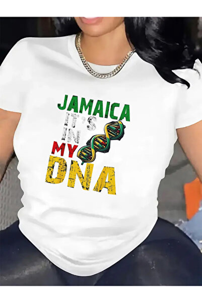 1001moda تي شيرت بتصميم جامايكا It's in My DNA، مثالي للارتداء اليومي في المن...